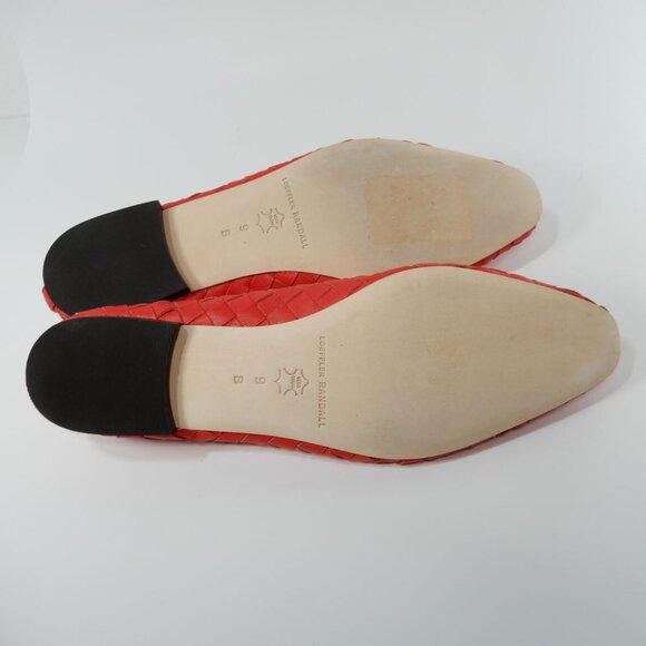 Loeffler Randall Landry Woven Ballet Flats Size 9 Red Leather Bow NEW $350 - Picture 15 of 16